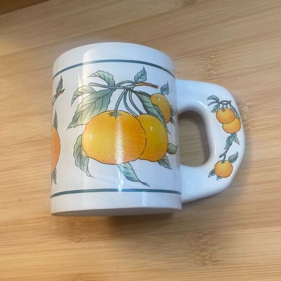Vintage Oranges on the Vine Fruit Naval Oranges Coffee Cup Mug Cool Wide Handle - Picture 5 of 9